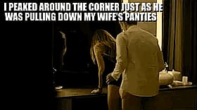 Amateur Cuckold Gets His Wife's Panties Pulled Down Around the Corner'