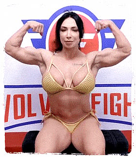 Brandi Mae Flexing Her Biceps: Muscular Women Showcasing Their Strength'