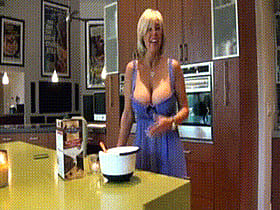 Blonde Bouncing Tits Tease in the Kitchen: Mature, Non-Nude, Tit-Tempting Fun'