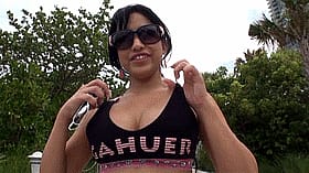 Abella Anderson's Big Tits Tease Outdoors'