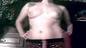 Brunette Tits Showing in Pink Pants'