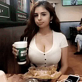 Busty Brunette Teen Gets Naughty in Public'