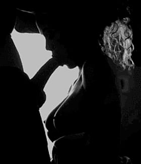 Maid Giving Blowjob in Silhouette'