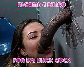 Sissy Blowjob: Brunette Gets Her Mouth Filled with a Big Black Cock'