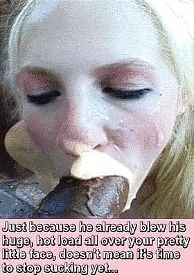 Blonde Babe Giving Him A Juicy Blowjob'