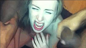 Blonde Amateur Gets BBC Blowjob and Slapping'