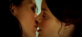 Brunette Lesbian Kissing: Two Hot Chicks Locking Lips'
