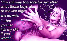 Blonde Hotwife Gives Cuckold Cunnilingus'