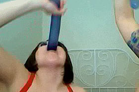 Amateur Deepthroat Dildo Fun'