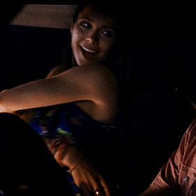 Celebrity Smile: Sexy Lady in Car with Rings'