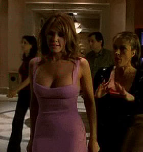 Hot Celebrity in Pink Dress'