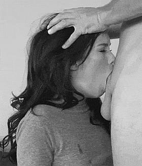 Brunette Babe Gives a Sizzling Blowjob'