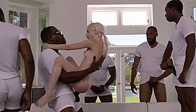 Big Black Monster Cock Impaled in Pigtails Gang Bang'