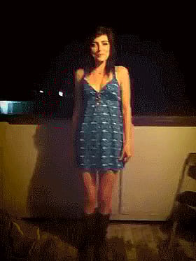 Teen Ass Show: A Sizzling Hot Night with a Young Lady in a Blue Dress'