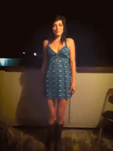 Teen Ass Show: A Sizzling Hot Night with a Young Lady in a Blue Dress picture 1 of 1