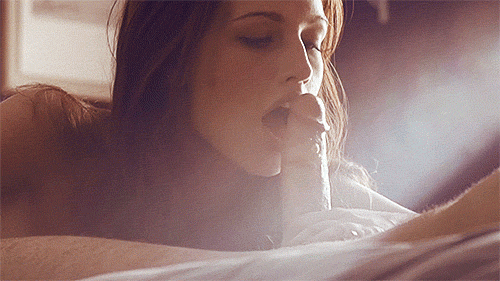 Cute Brunette Giving a Sensual Blowjob to a Hard Penis picture 1 of 1
