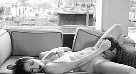 On the sofa'