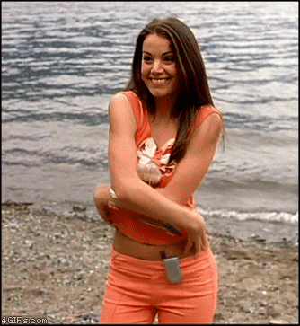 Teen Smiles for the Camera in Orange Pants picture 1 of 1