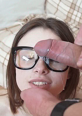 Glasses Girl Gets Cumface'