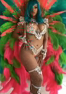 Big Tits Carnaval Celebrity: Rihanna's Non-Nude, Ebony Erotic Show'