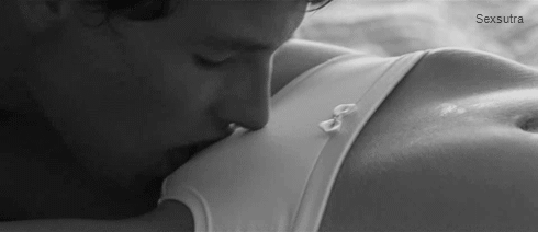 Sexy White Guy Kisses Black Girl's Neck picture 1 of 1