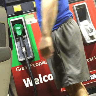 Fat Cock Freeballing: Boner Alert at Gas Station picture 1 of 1