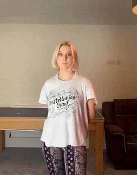 Blonde Bimbo's Big Tits Bouncing in a Mini Skirt'