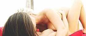 Blondes and Brunettes Kissing: Big Tits and Lesbian Fun'
