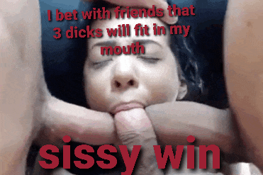 Sissy Caption: I Bet With Friends That That Will Fit In My Mouth picture 1 of 1