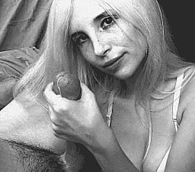 Blonde Pornstar Giving Handjob with Cumshot'