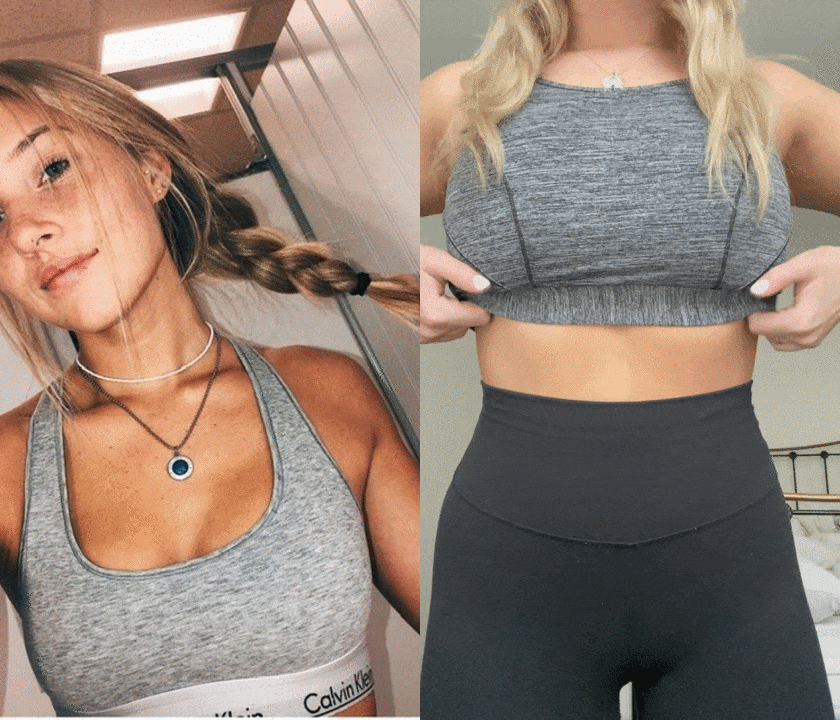 Blonde Fantasy: Fuxtaposition of a Girl's Side by Side Shots picture 1 of 1