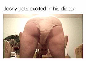 Why does his buttshake get so excited in his diaper? A solo male fetish for underwear'