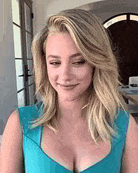 Blonde Celebrity Lili Reinhart Smiling at the Camera'