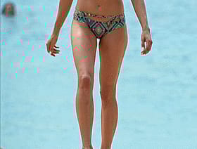 Aubrey Plaza in a Bikini on the Beach'