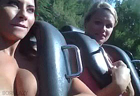 Hot Chicks Riding Roller Coasters'