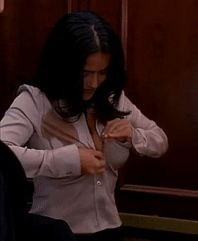 Salma Hayek's Big Tits in a Black Bra: Changing in Style'