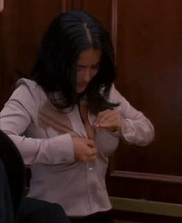 Salma Hayek's Big Tits in a Black Bra: Changing in Style picture 1 of 1