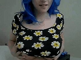 Amateur Babes with Big Tits and Blue Hair Show Off Their Nerdy Side'