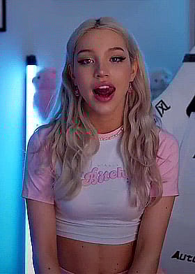Blonde Babes Giving Ahegao: A Pink Shirt Pornstar's Perspective'