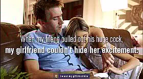 When My Friend Pulled Out His Huge Cock On Her Excited Girlfriend'