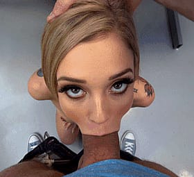 Blonde Babe Gets a Deepthroat from a Big Dick'