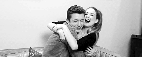 Hugging and Smiling: Two People in Love picture 1 of 1