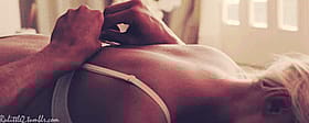 Get Your Freak On: White Lace Bra and Bare Back'