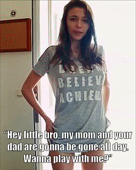 Big Tits Brunette Teen Captions: My Dad Are Gonna Be Gone All Day'