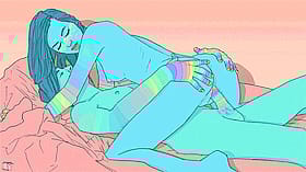 Trippy Art Porn: Blue and Pink Psychedelic Nude Couple'