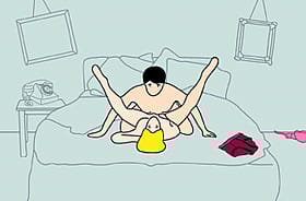 Get in the Position: Two People Fucking on a Bed'