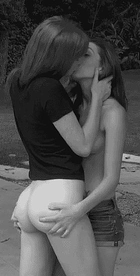 Lesbian Love: Two Hot Chicks Kissing and Touching Each Other'