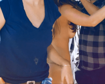 Busty Babe's Booty Bouncing in Blue picture 1 of 1