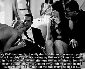 My Girlfriend Gets Really Drunk at the New Year's Eve Party and Sucks My Bullies Cock on the Couch'