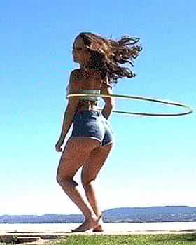 Brunette Teen's Sizzling Body in Motion on a Sunny Day'